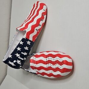 Floaters Mens Country Club Driver Size 12 Boat Shoes, American Flag